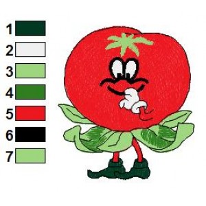 Free Tomato Funny Veggies Embroidery Design